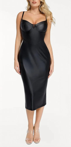 Popilush black faux leather - popilush,